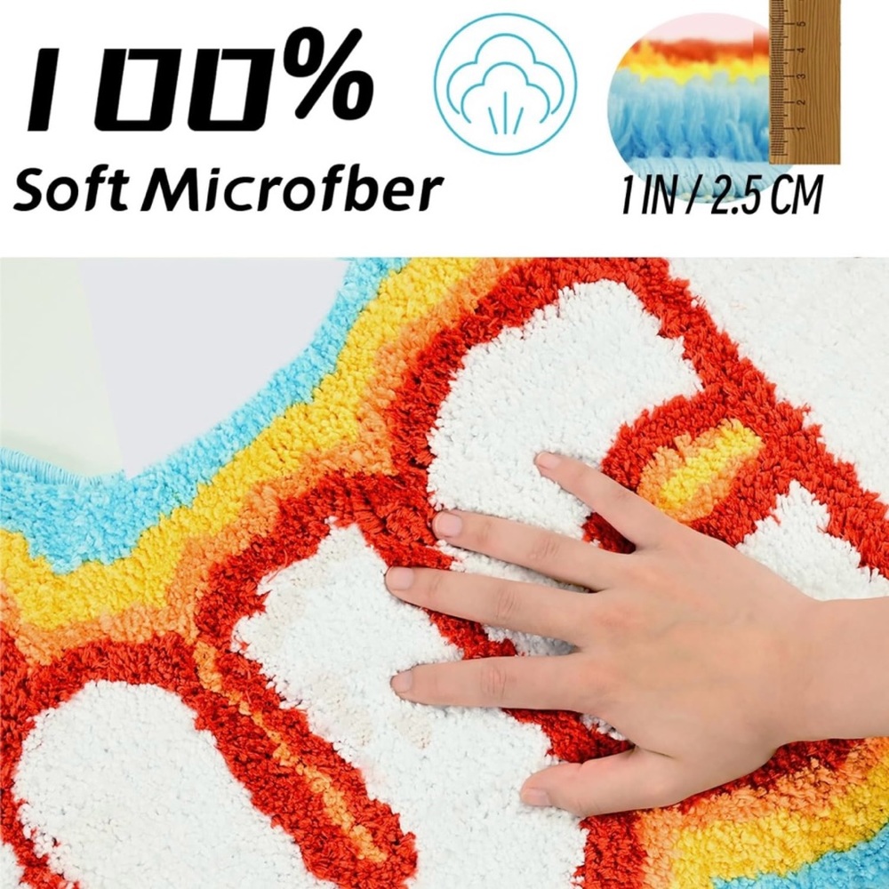 Plush Rug for Bedroom Dorm Home Bath Mat Washable Absorbent 33 x 17 - Picture 3 of 12